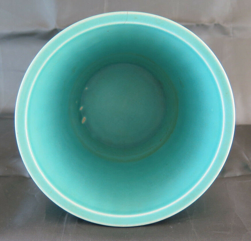 VASO DI CERAMICA ALUMINIA DENMARK FAIENCE VERDE ACQUA ORIGINALE MARCHIATO R118