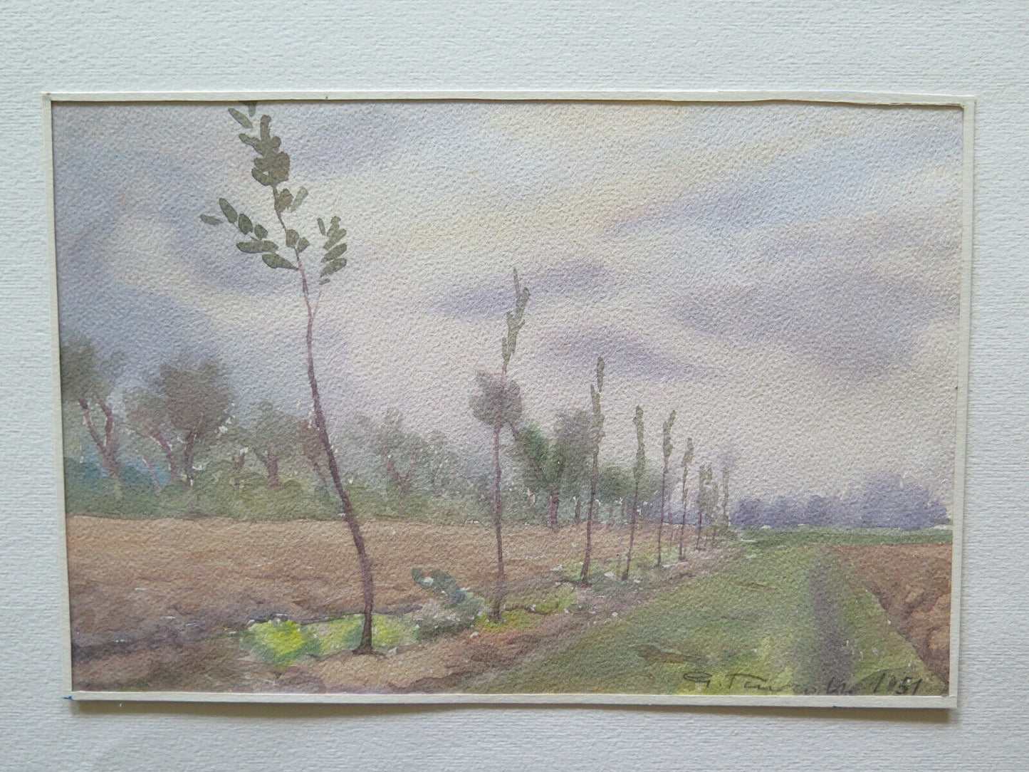 VINTAGE PAINTING WATERCOLOR LANDSCAPE SIGNED EMILIA ROMAGNA 21x14 cm P14