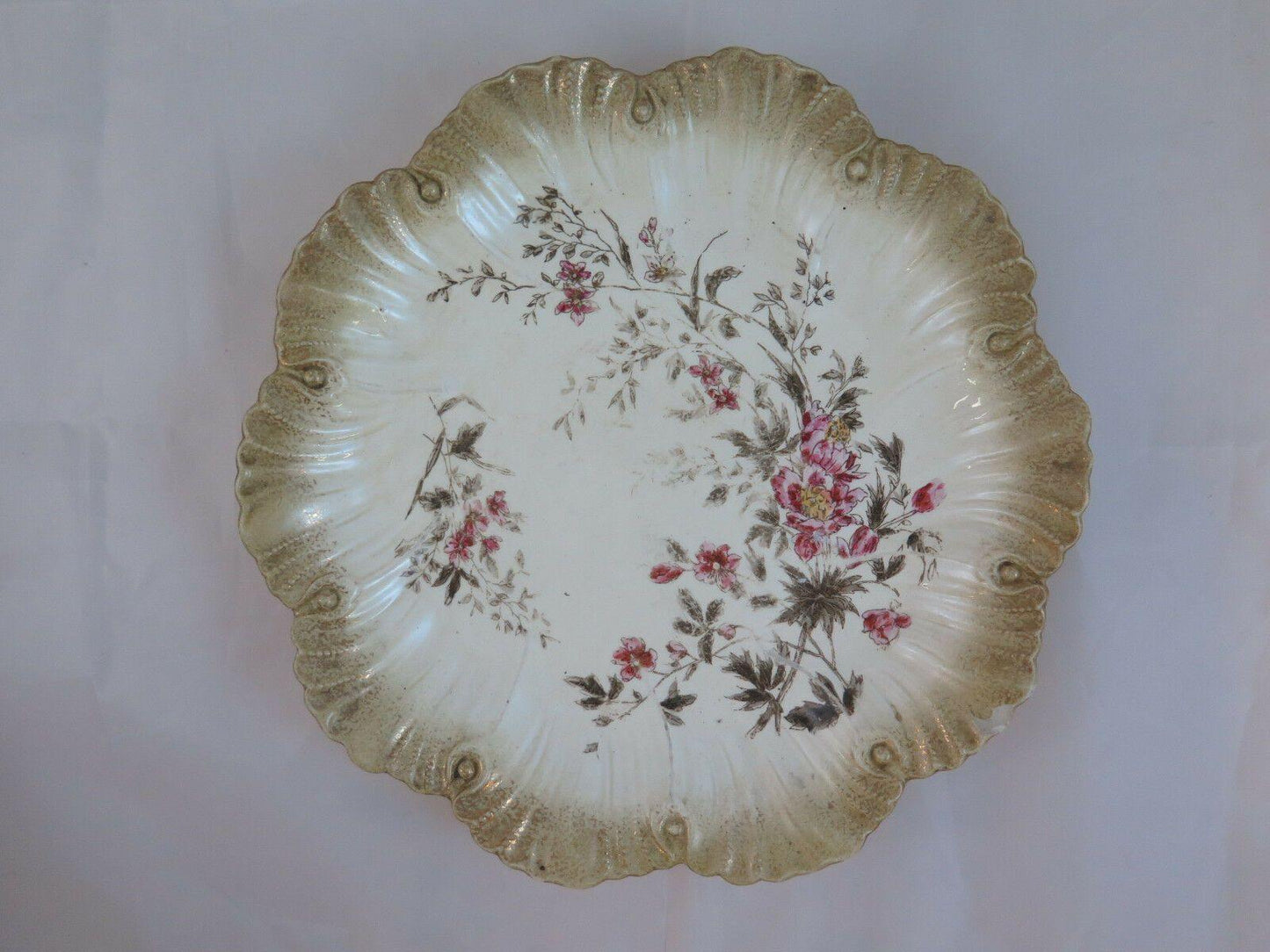 ANTICO PIATTO IN CERAMICA CENTROTAVOLA MARCHIATO ANTIQUE CERAMIC PLATE R57 - Belbello Antiques