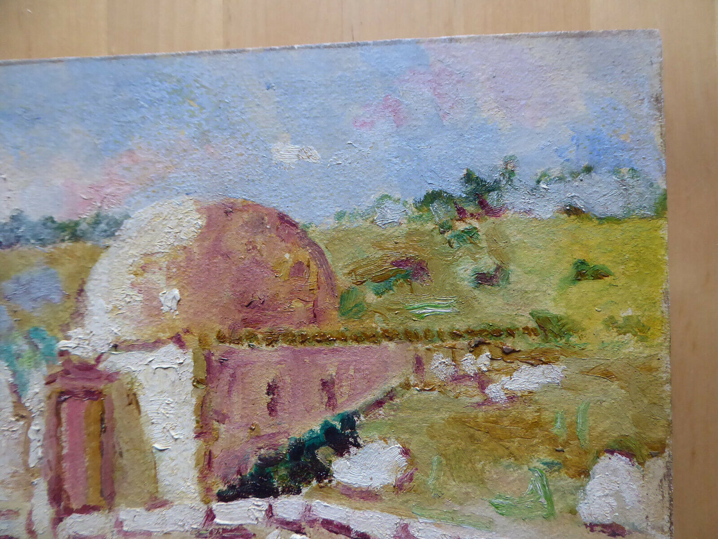 OLD PAINTING LANDSCAPE OIL WORK BY THE SPANISH PAINTER HERRANZ MD2