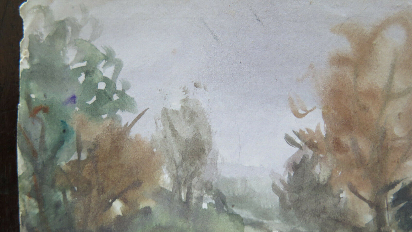 OLD WATERCOLOR PAINTING PREPARATORY SKETCH LANDSCAPE P28.4 