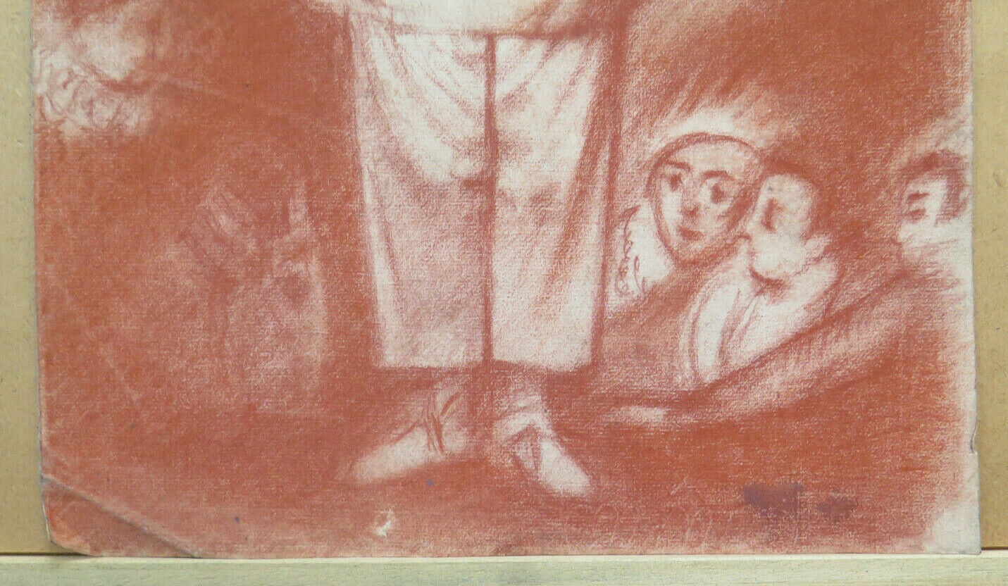 GRANDE DISEGNO ANTICO ISPIRATO WATTEAU PIERROT Pierre Duteurtre detto DUT BM53.1