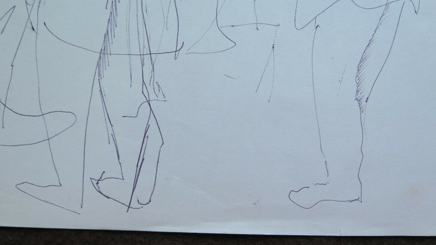 VECCHIO DISEGNO BOZZETTO SU CARTA STUDIO PER FIGURE MASCHILI VINTAGE P28.7