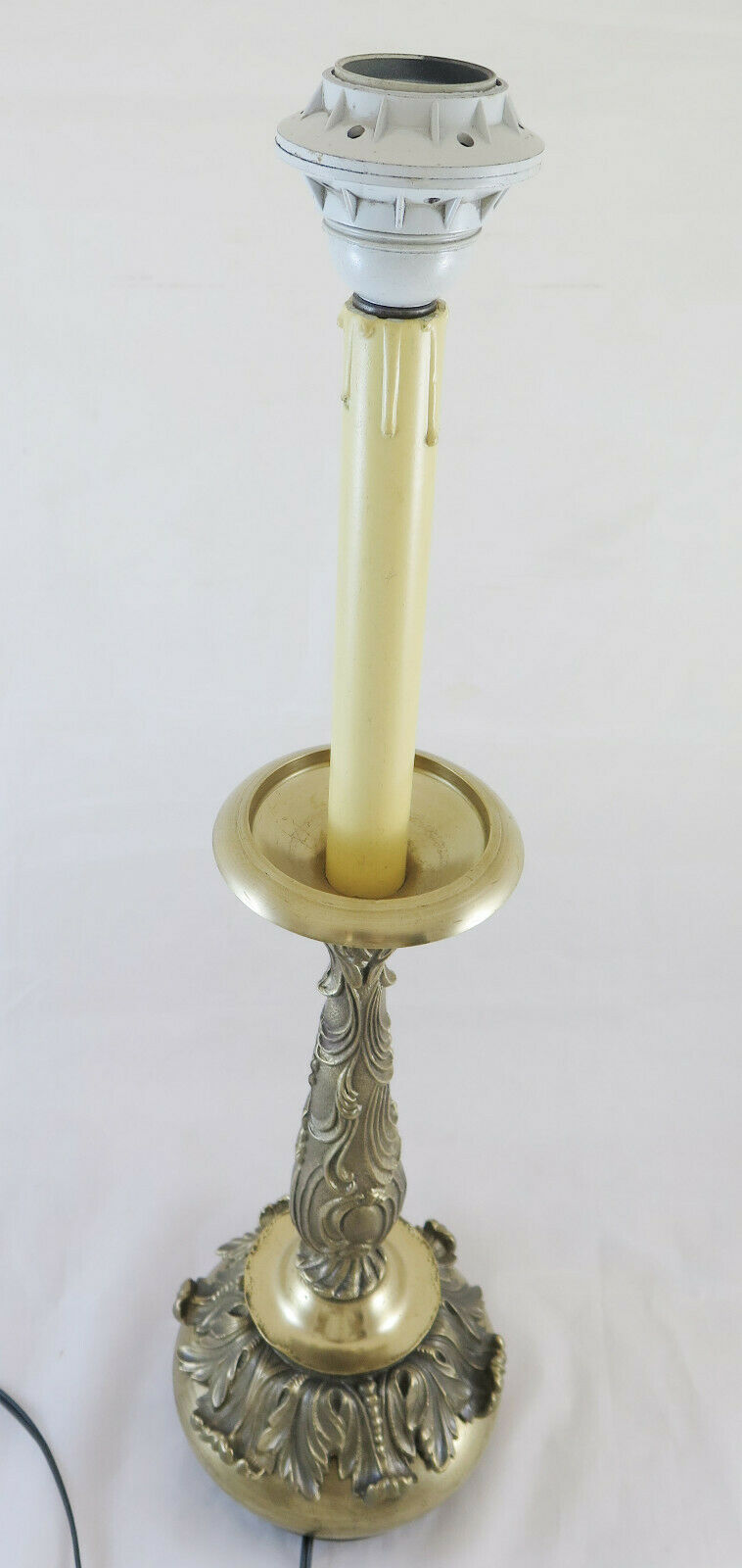 LARGE VINTAGE TABLE LAMP IN BRASS ABAT JOUR ARTISAN HANDMADE CH 