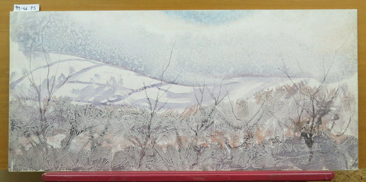 VINTAGE PAINTING WINTER LANDSCAPE WATERCOLOR PAINTING FROST TECHNIQUE PS