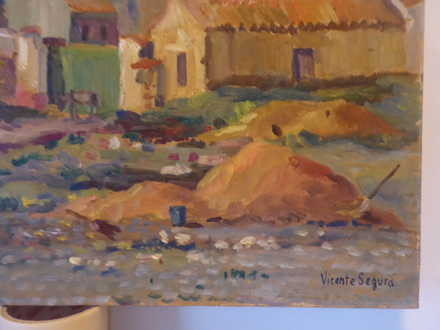 IMPRESSIONIST STYLE PAINTING SIGNED SEGURA LANDSCAPE Cabañas de Yepes SPAIN MD9 