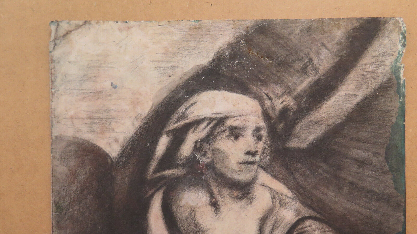 ANTIQUE PORTRAIT DRAWING WORK BY FRENCH ARTIST Pierre Duteurtre known as DUT BM53.1