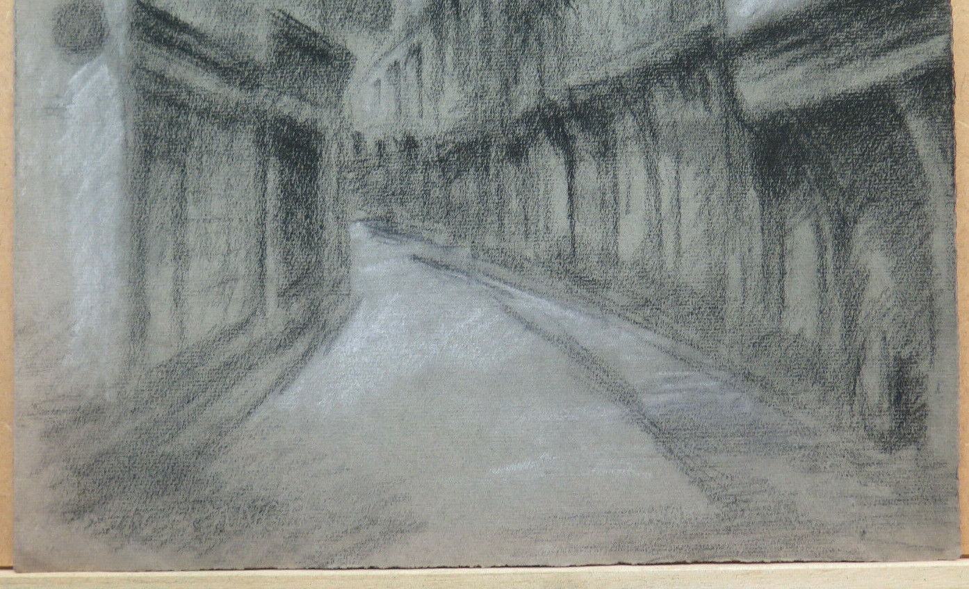 ANTICO DISEGNO QUADRO VEDUTA CITTÀ FRANCIA ARTE Pierre Duteurtre DUT BM53.1