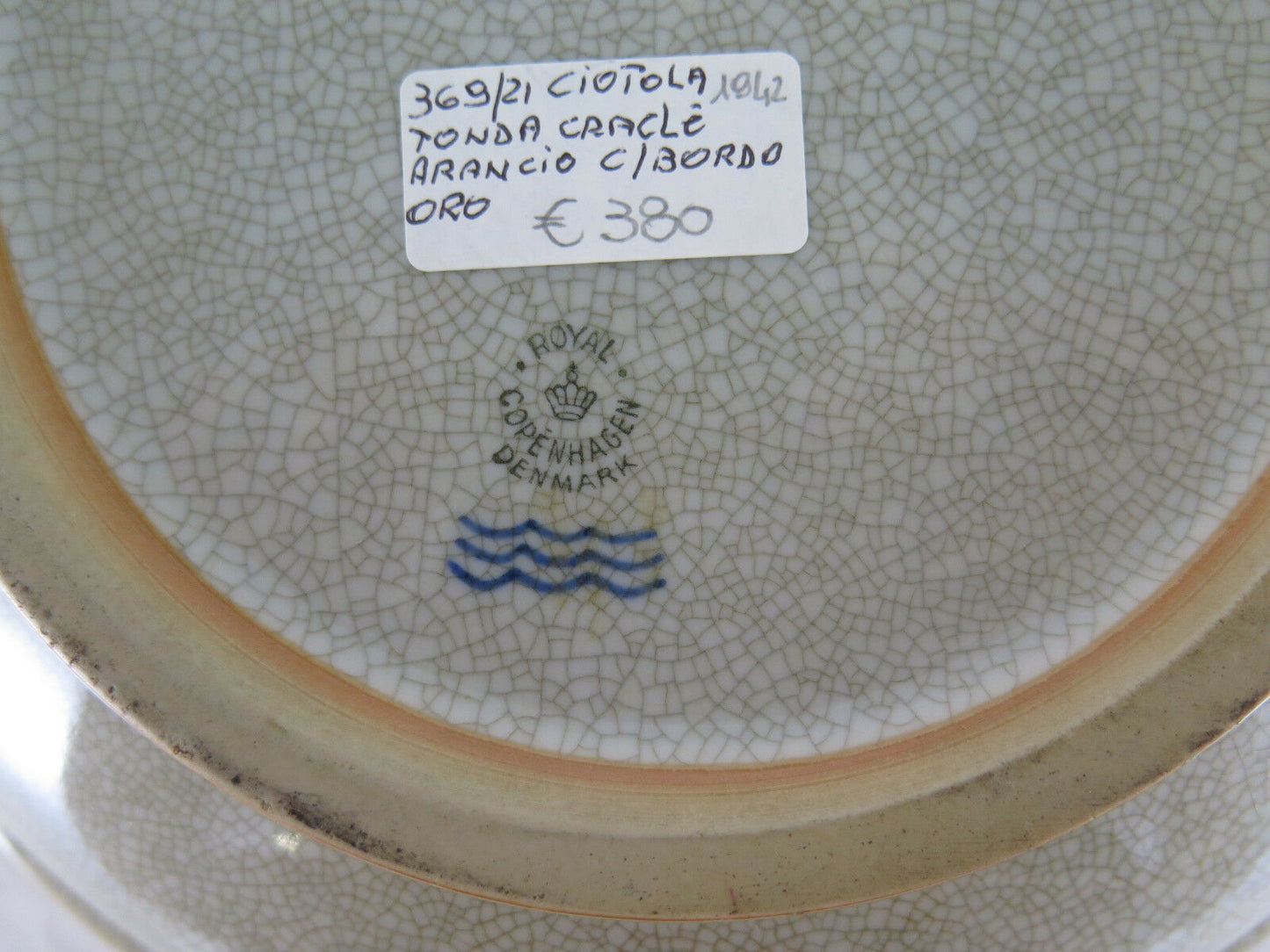 ANTICO PIATTO IN CERAMICA ROYAL COPENHAGEN DENMARK 1943 CRAQUELE DANIMARCA  R29 - Belbello Antiques