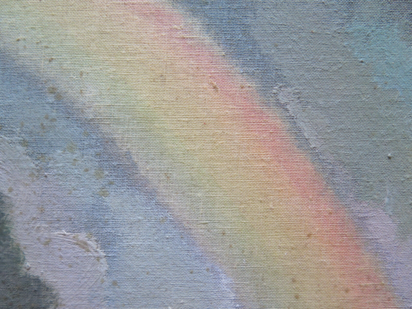 QUADRO OLIO SU TAVOLA DIPINTO ANNI SESSANTA PAESAGGIO ARCOBALENO ORIGINALE p16