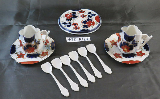 COFFEE SERVICE FOR TWO 2 VINTAGE HAND PAINTED JAPANESE PORCELAIN R127