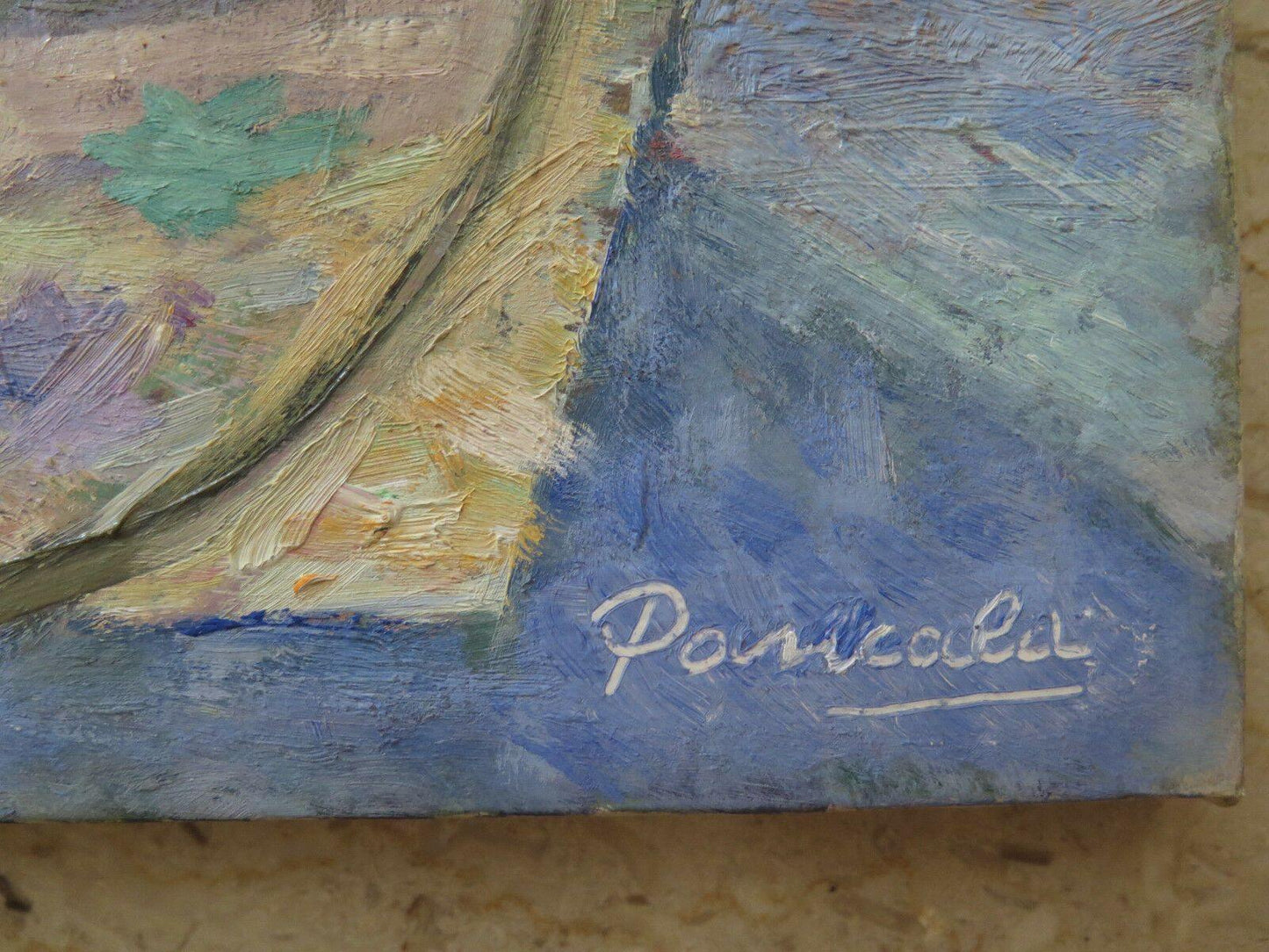 QUADRO DIPINTO OLIO SU TELA FIRMATO ORIGINALE STILE IMPRESSIONISTA FIORI p6 - Belbello Antiques