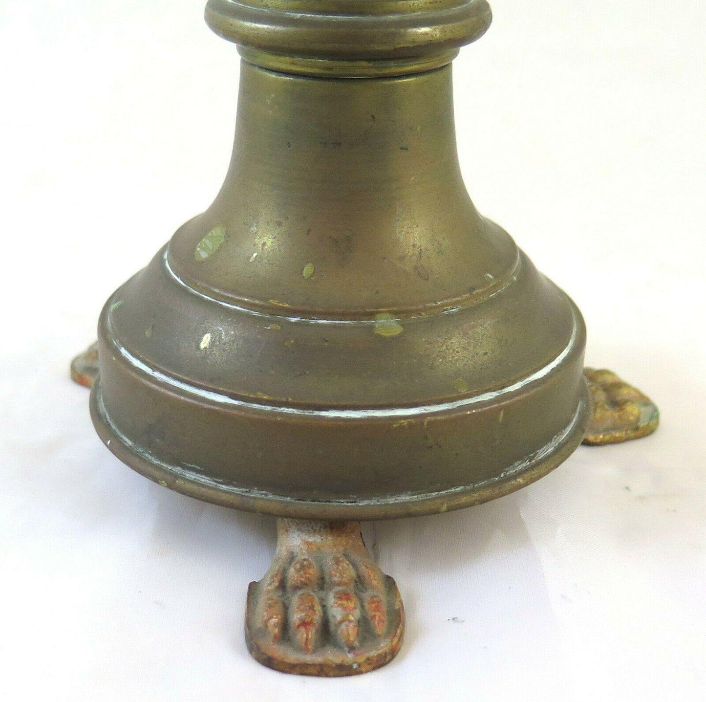 VECCHIA TORCERA IN BRONZO CANDELIERE CANDELABRO PICCOLE DIMENSIONI GR3 - Belbello Antiques