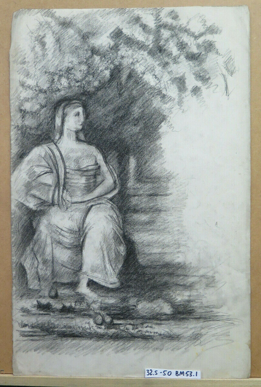 ANTICO DISEGNO OPERA DEL PITTORE Pierre Duteurtre DUT FIGURA CLASSICA BM53.1