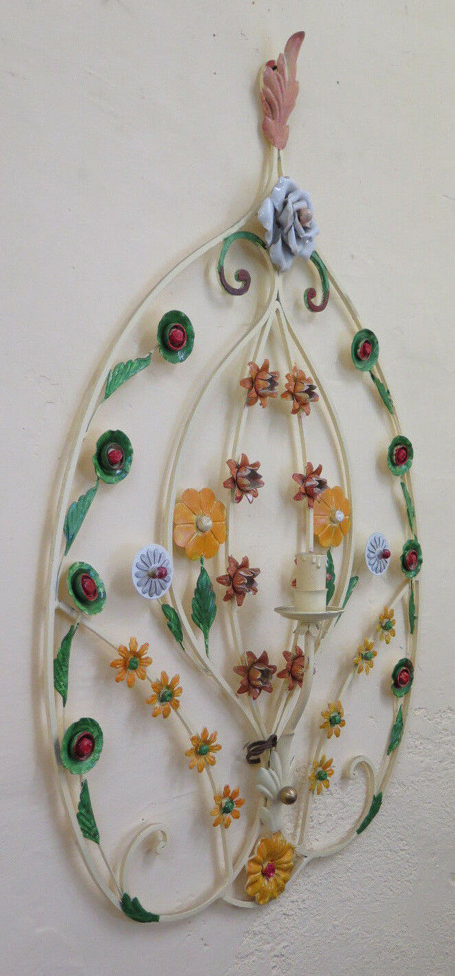 WROUGHT IRON WALL LIGHT VINTAGE FLORAL STYLE WALL LIGHT CH-5