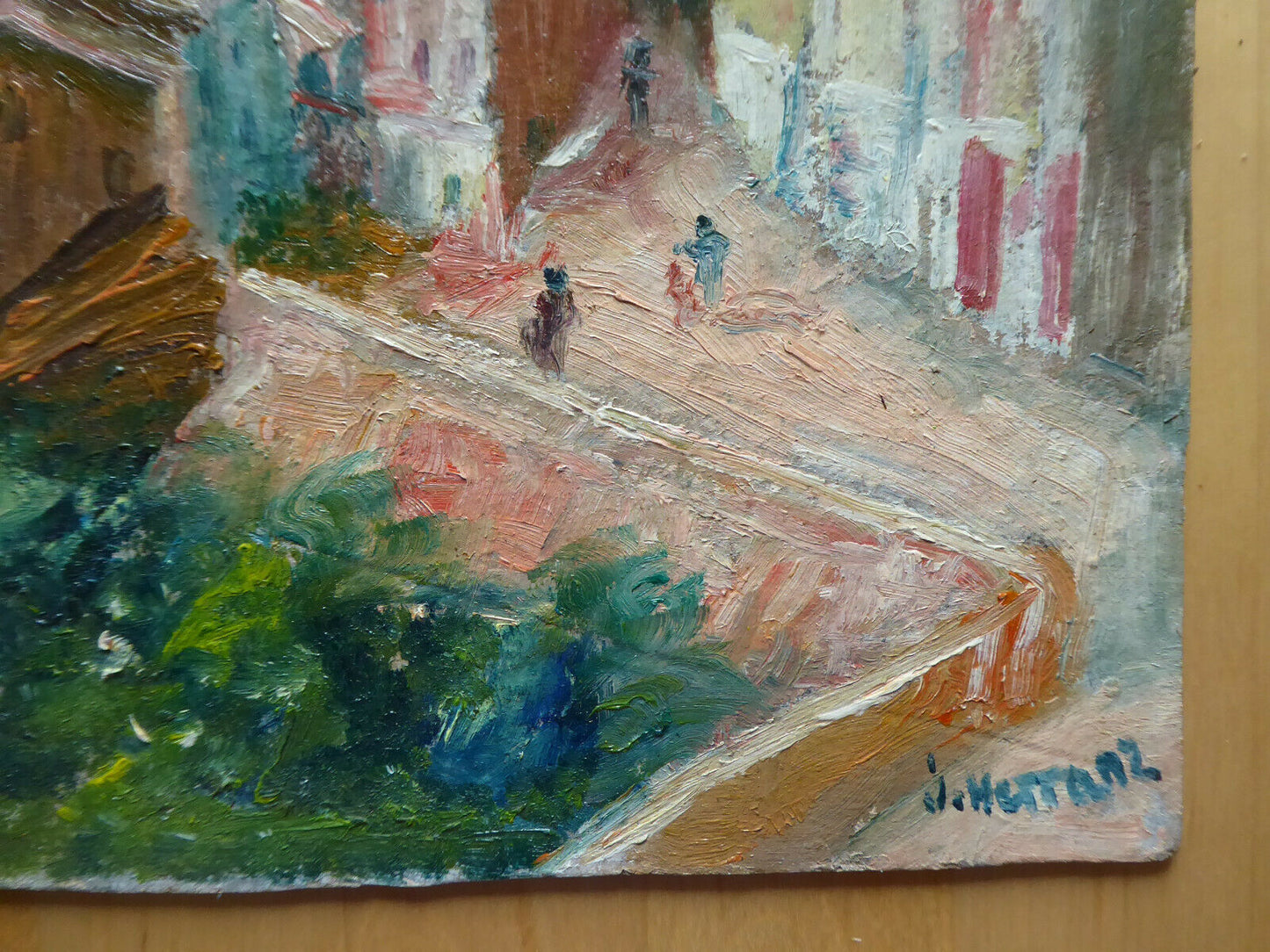 SMALL OIL PAINTING WORK BY SPANISH PAINTER J. HERRANZ LANDSCAPE MD2 