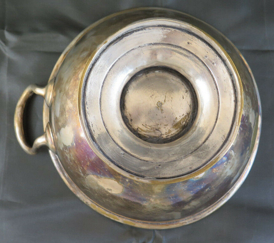 ANTICO CENTROTAVOLA IN SHEFFIELD METALLO ARGENTATO COPPA VASO FIORIERA –  Belbello Antiques