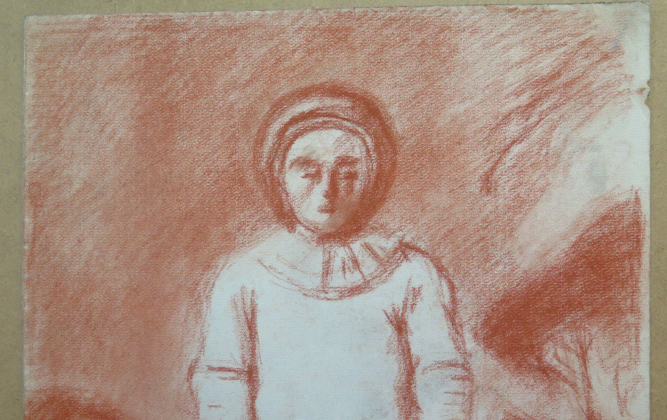 GRANDE DISEGNO ANTICO ISPIRATO WATTEAU PIERROT Pierre Duteurtre DUT BM53.1 D