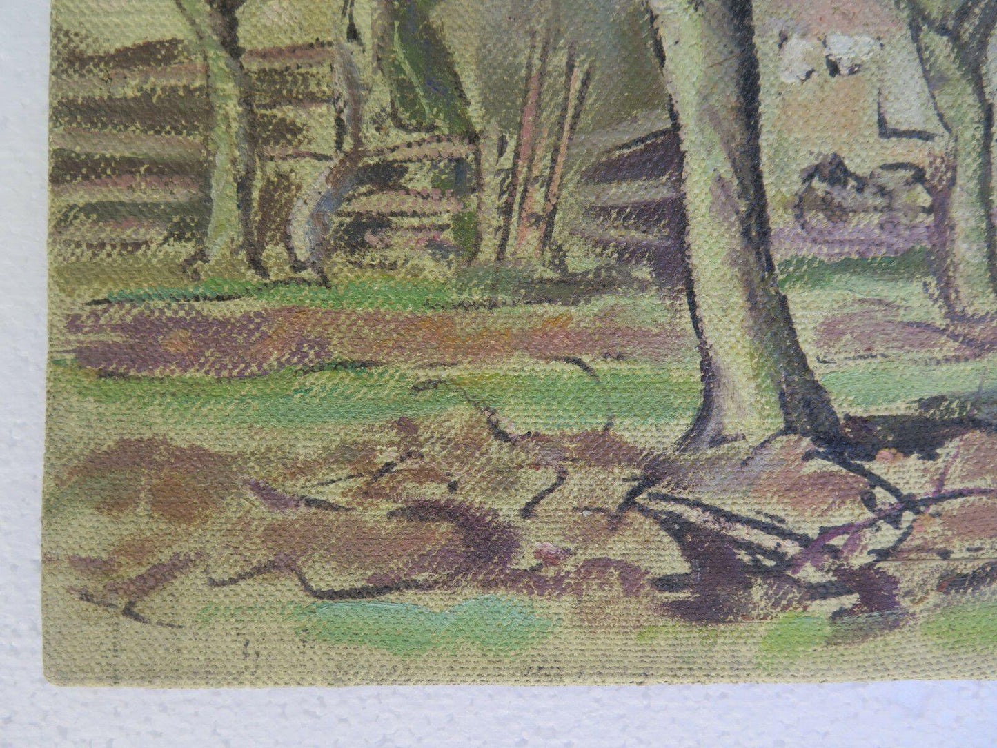 QUADRO ANTICO DIPINTO OLIO TAVOLA PAESAGGIO CAMPAGNA IN AUTUNNO AUTUNNALE p2 - Belbello Antiques