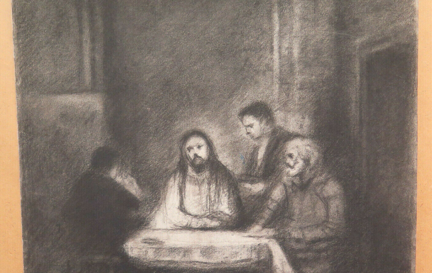 GRANDE DISEGNO ANTICO GESÙ E APOSTOLI OPERA PITTORE Pierre Duteurtre DUT BM53.1