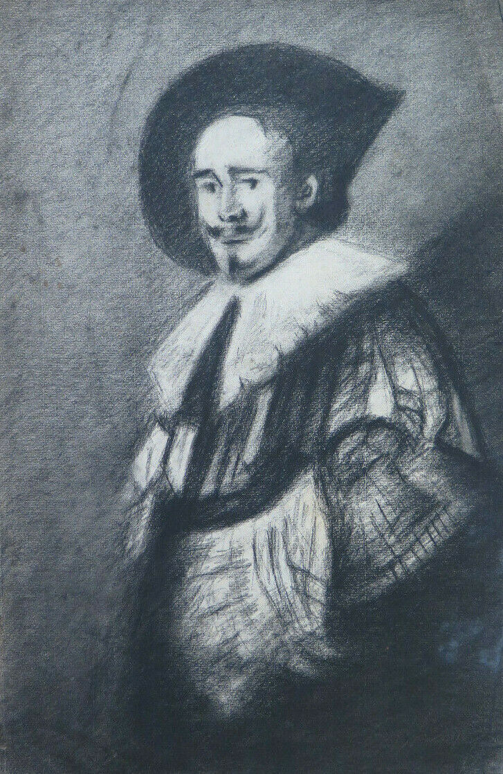 DISEGNO ANTICO RITRATTO GENTILUOMO PITTORE FRANCESE Pierre Duteurtre DUT BM53.1