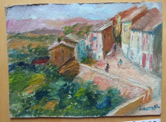 SMALL OIL PAINTING WORK BY SPANISH PAINTER J. HERRANZ LANDSCAPE MD2 