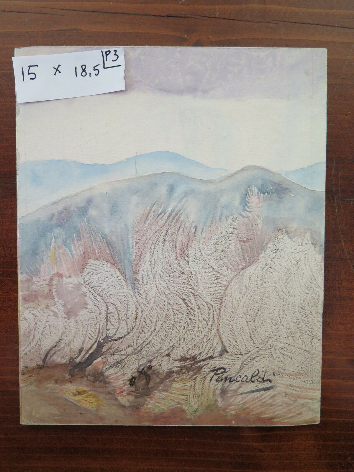 MODERN PAINTING STYLIZED LANDSCAPE WITH FROST TECHNIQUE SIGNED PANCALDI p3