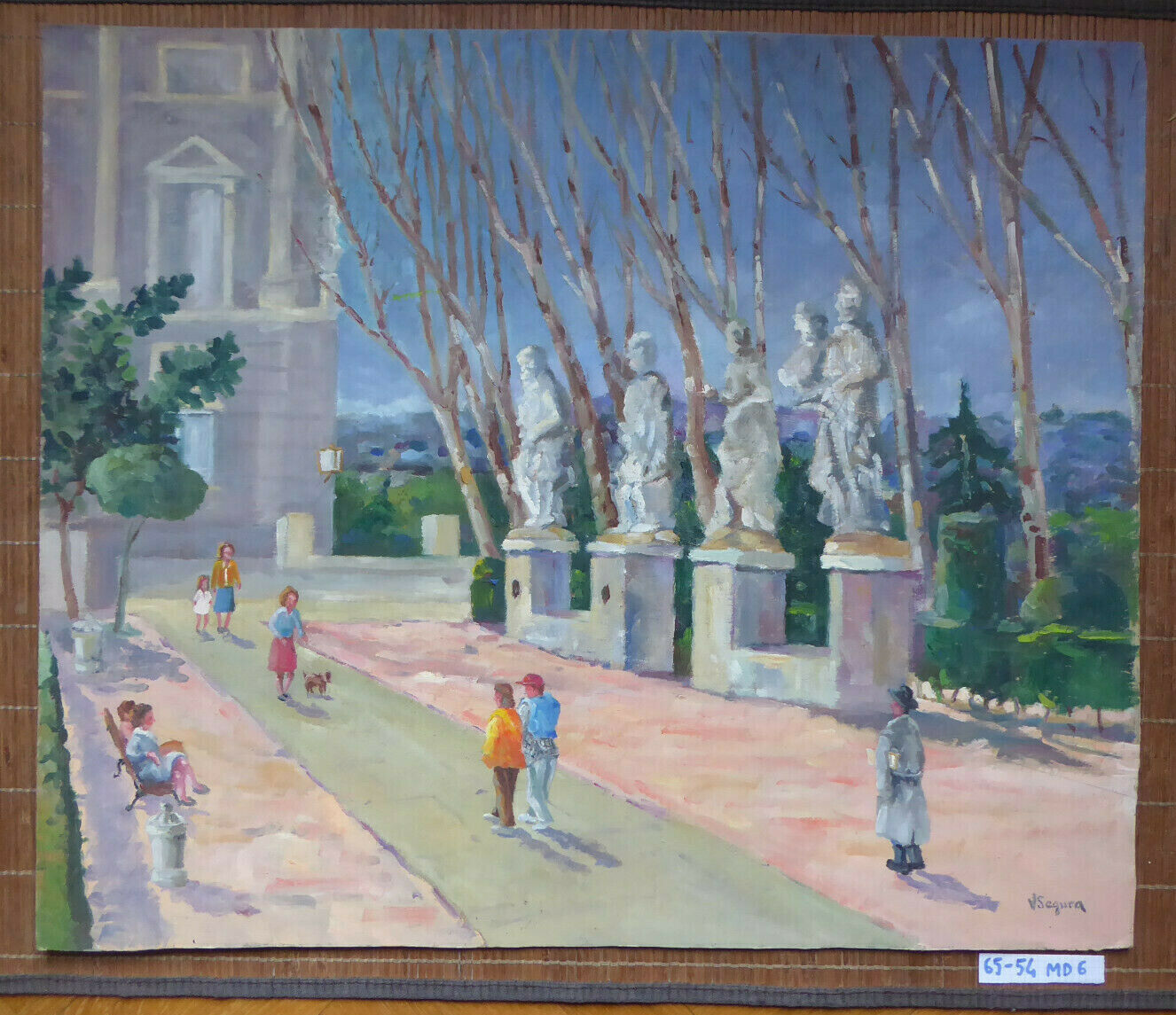 PLAZA DE ORIENTE MADRID VECCHIO QUADRO FIRMATO VICENTE SEGURA (1930-2015) MD6 - Belbello Antiques