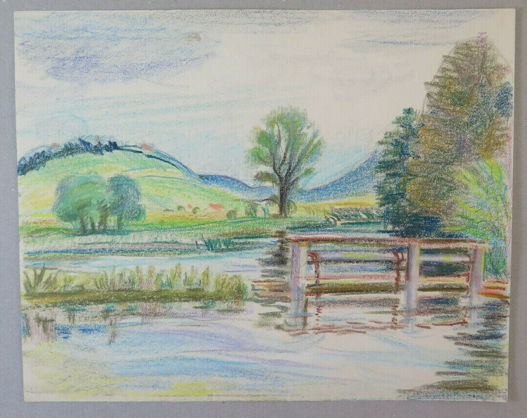 VECCHIO DISEGNO FIRMATO BISCHOFF ANNI 60 Neulingen Fürstenberg Germania BM53.2