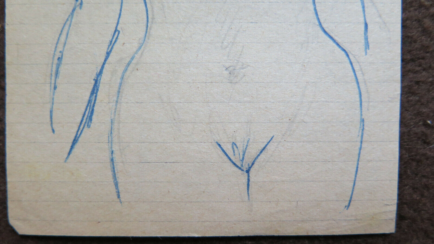 DISEGNO ANTICO NUDO STUDIO PER CORPO UMANO 1940 CIRCA MATITA SU CARTA P28.6 - Belbello Antiques