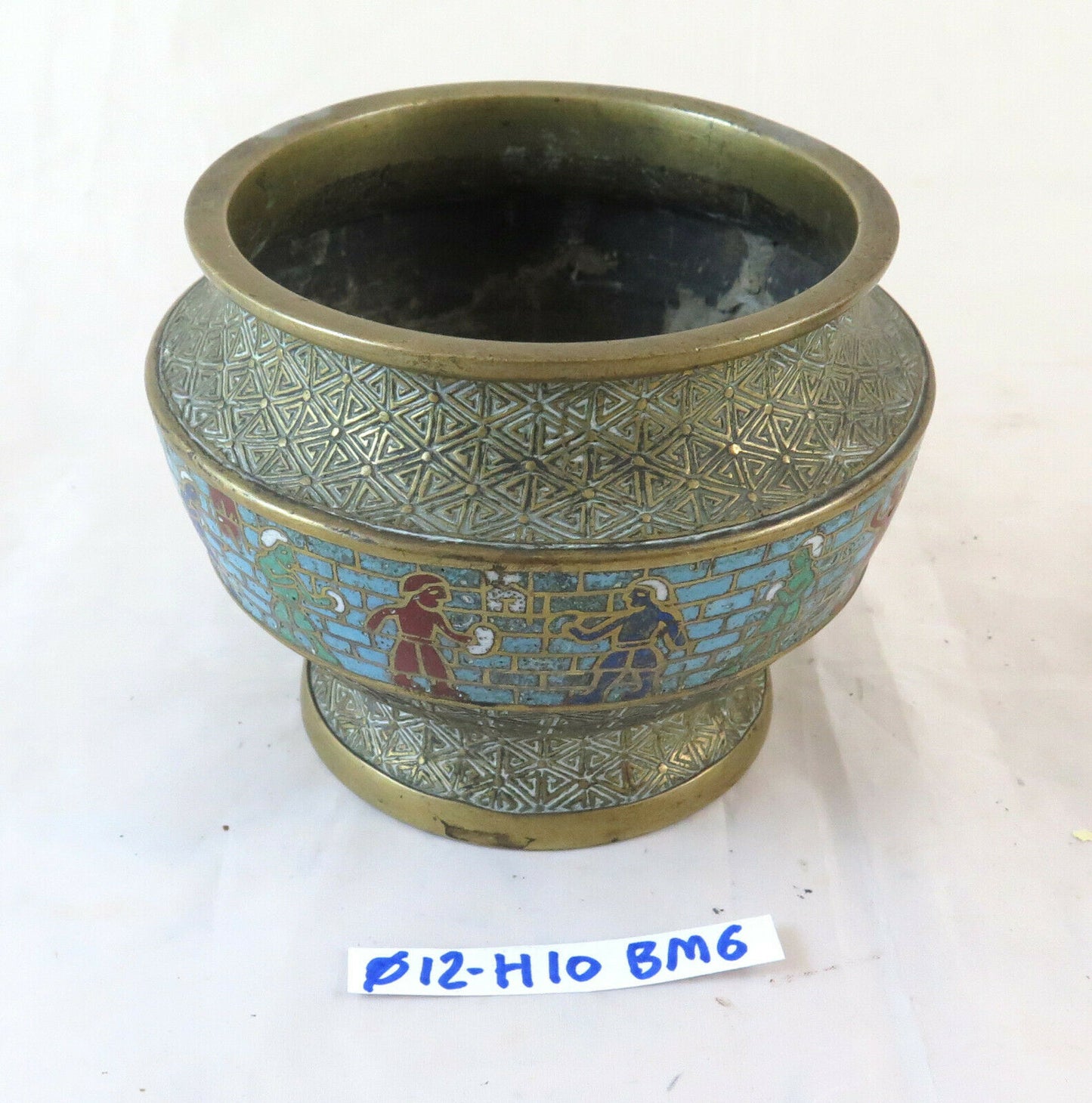 COLLEZIONE DI CLOISONNÉ ANTICHI VASETTI PORTACANDELA COPPE CINA CLOISONE BM6