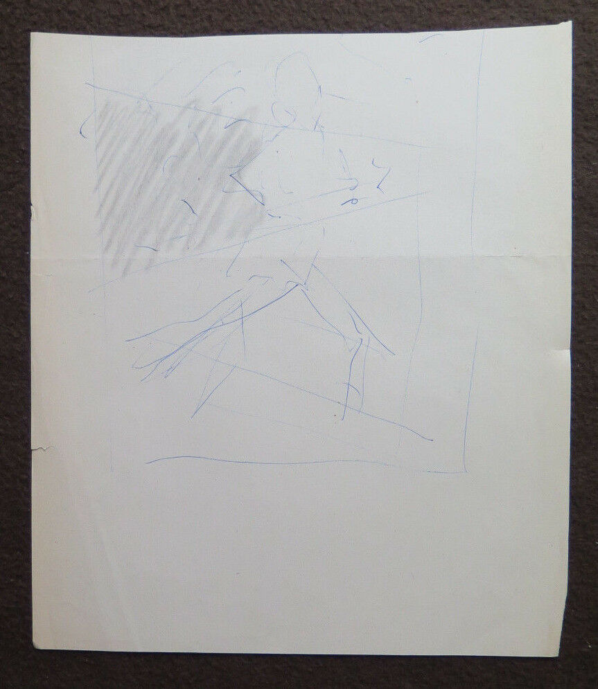 TWO OLD SKETCHES DRAWINGS OF FIGURES OF MARATHON ATHLETES JAVELIN THROW P28.7