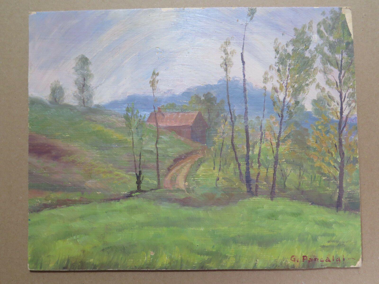 QUADRO ANTICO 900 NOVECENTO EMILIA ROMAGNA PAESAGGIO DIPINTO OLIO SU TAVOLA p3 - Belbello Antiques