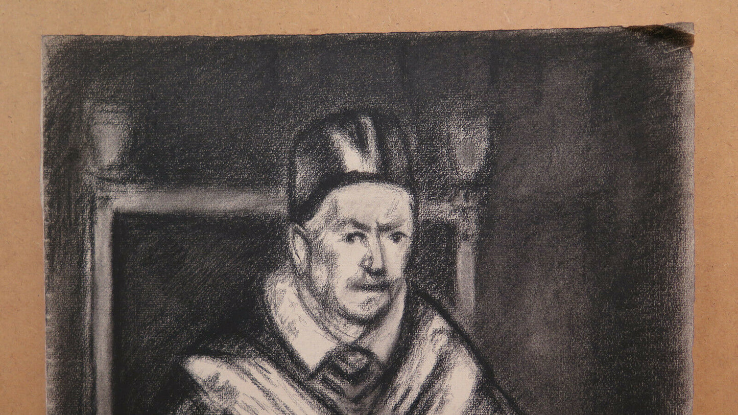 ANTIQUE DRAWING FROM THE Portrait of Innocent X BY Velázquez Pierre Duteurtre DUT BM53.1 