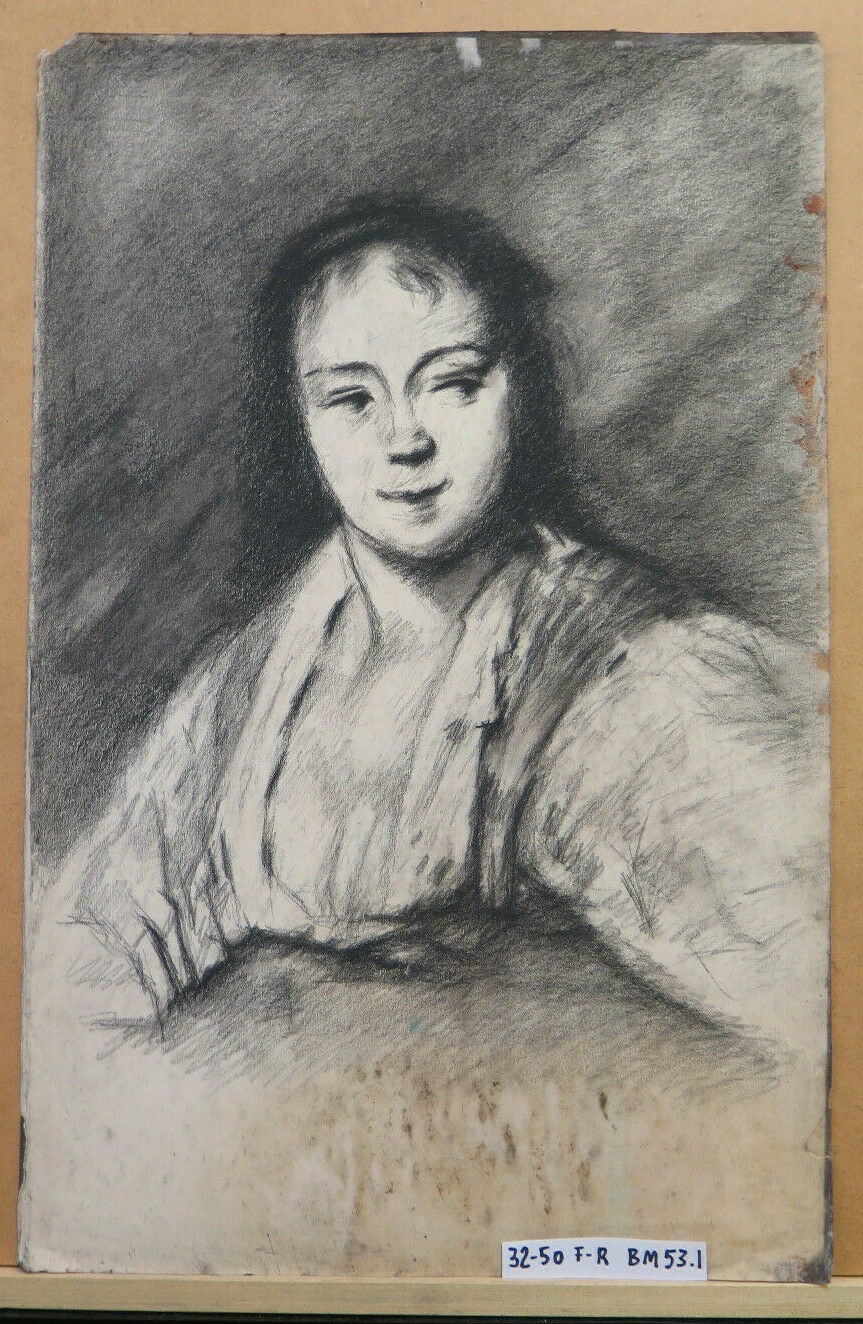 ANTIQUE PAINTING OF FEMALE PORTRAIT BY FRENCH ARTIST Pierre Duteurtre DUT BM53.1