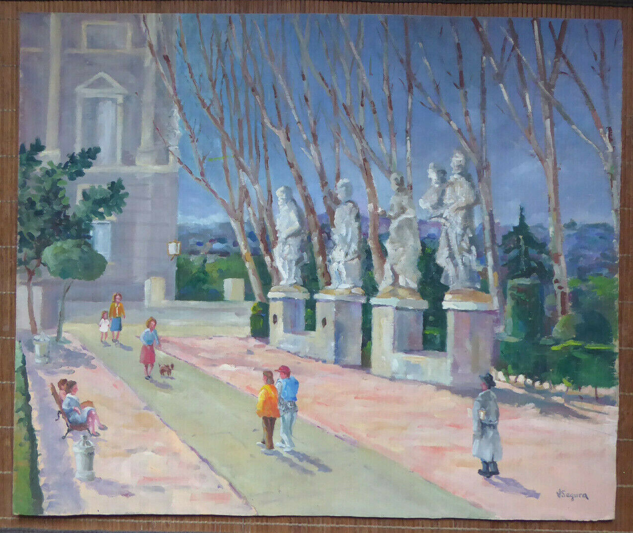 PLAZA DE ORIENTE MADRID VECCHIO QUADRO FIRMATO VICENTE SEGURA (1930-2015) MD6 - Belbello Antiques