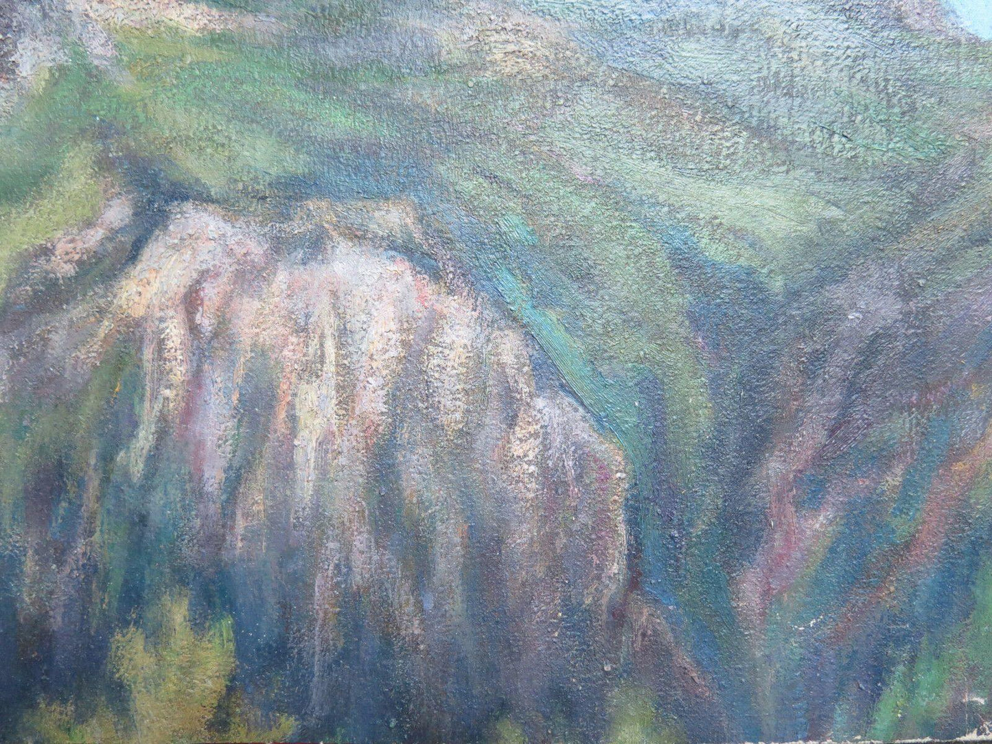 DIPINTO AD OLIO SU TAVOLA QUADRO PAESAGGIO DOLOMITI TRE CIME DI LAVAREDO p11 - Belbello Antiques