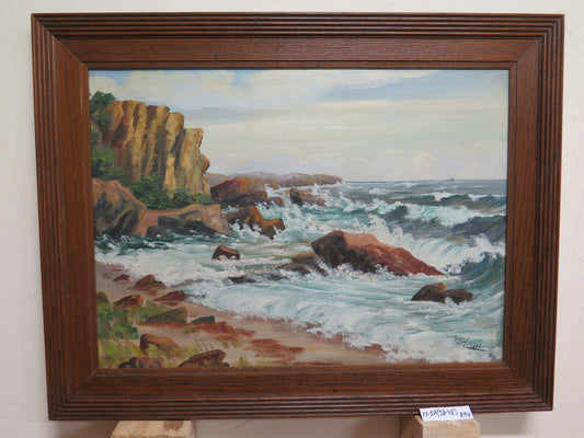 NORTH SEA ANTIQUE PAINTING LANDSCAPE OF DENMARK OIL PAINTING ON CANVAS R94