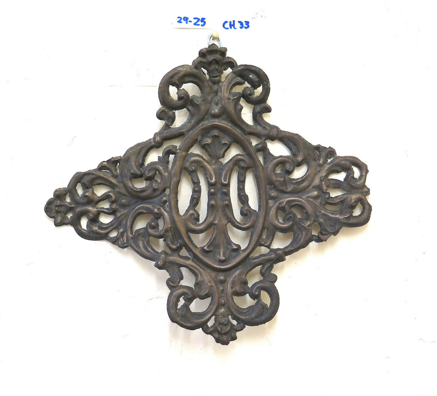 TWO ANCIENT EMBOSSED IRON FRIEZES BAROQUE WALL FRIEZE CH33 
