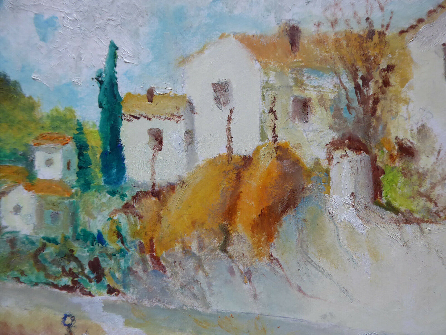 DELIGHTFUL SEA VIEW OLD SMALL PAINTING SPAIN OIL MD1 