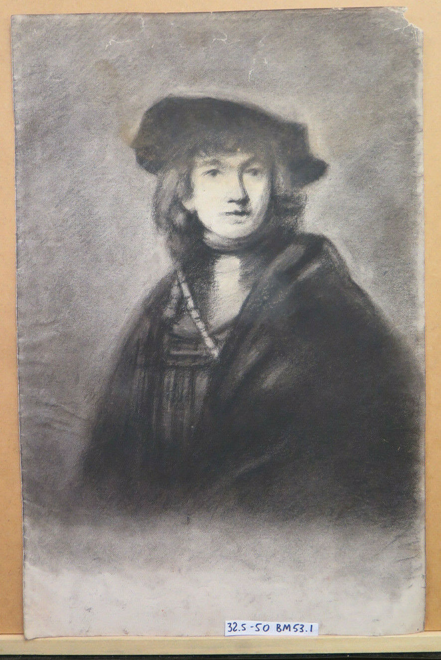 RITRATTO DISEGNO ANTICO OPERA DEL PITTORE FRANCESE Pierre Duteurtre DUT BM53.1