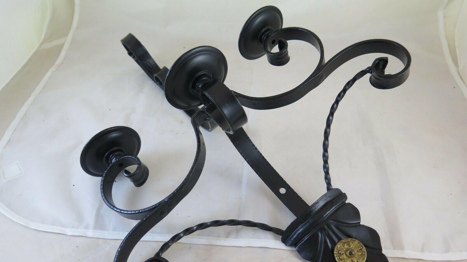 APPLIQUE IN FERRO BATTUTO FORGIATO A MANO VINTAGE LAMPADA PARETE LAMPADARIO CH7 - Belbello Antiques