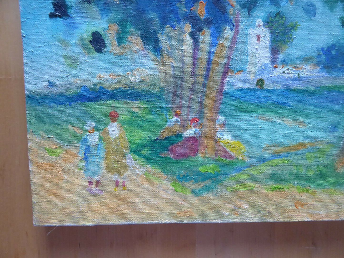 QUADRO VINTAGE PAESAGGIO ANDALUCIA IN STILE IMPRESSIONISTA FIRMATO SEGURA MD7