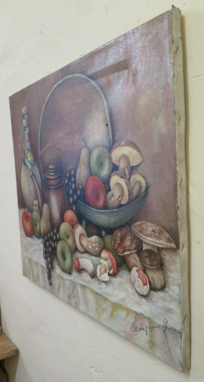 VECCHIO QUADRO AD OLIO NATURA MORTA FIRMATO CASTEGNERO DIPINTO VINTAGE BM52