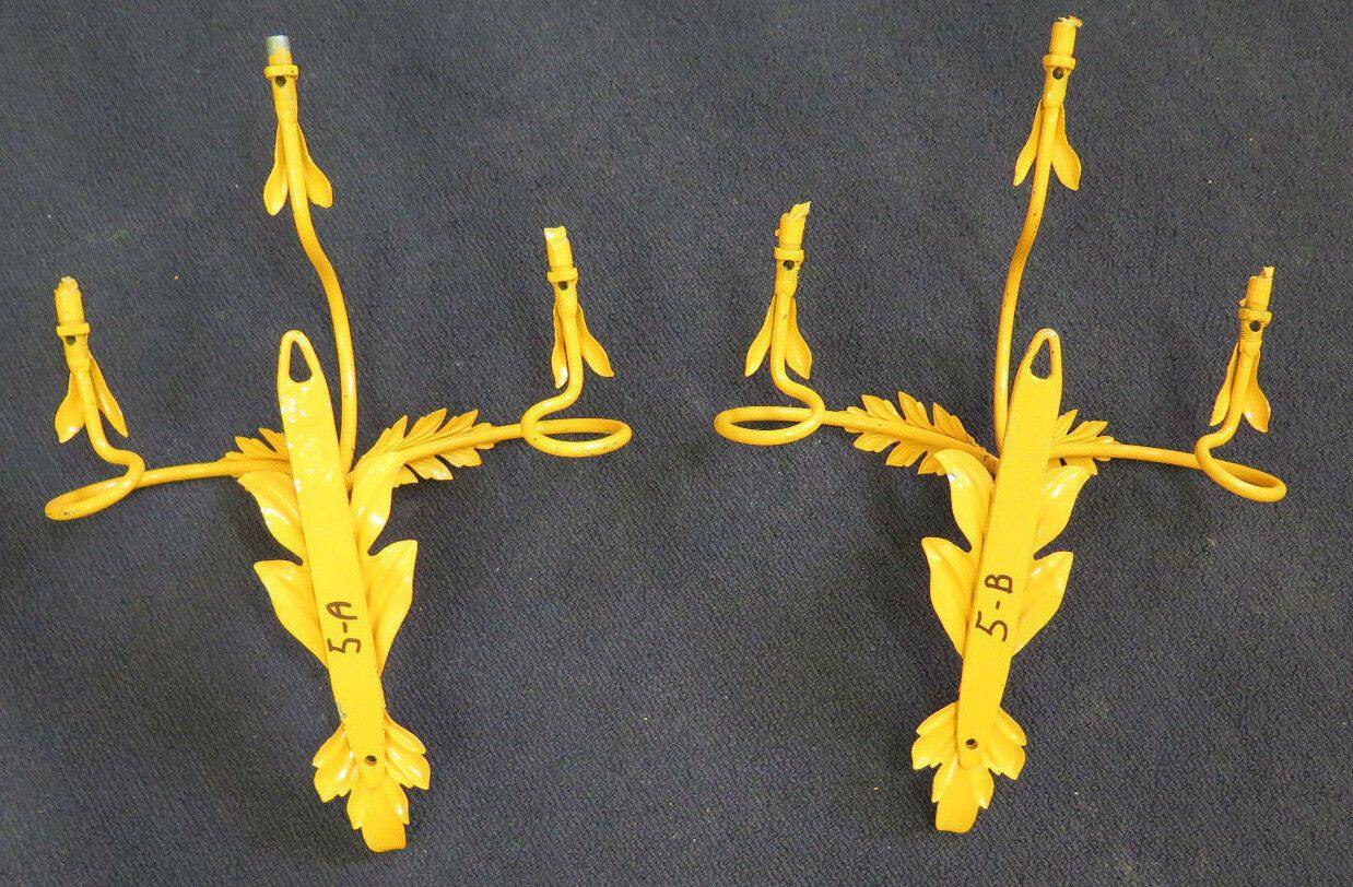 2 APPLIQUE DA PARETE IN FERRO BATTUTO VINTAGE COPPIA DI LAMPADE DA PARETE CH14 5 - Belbello Antiques