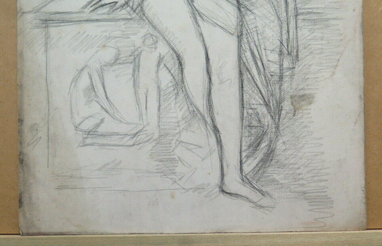 ANTIQUE DRAWING WORK PAINTER Pierre Duteurtre DUT CLASSIC NUDE FIGURE BM53.1