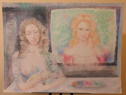 NUDO FEMMINILE QUADRO DIPINTO ARTE CONTEMPORANEA ANNI '80 ORIGINALE P33.6 - Belbello Antiques