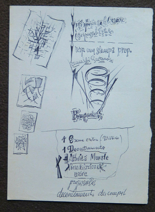 OLD SKETCH WITH NOTES FOR A COMMUNIST POLITICAL FLYER FROM THE 1950s P28.6