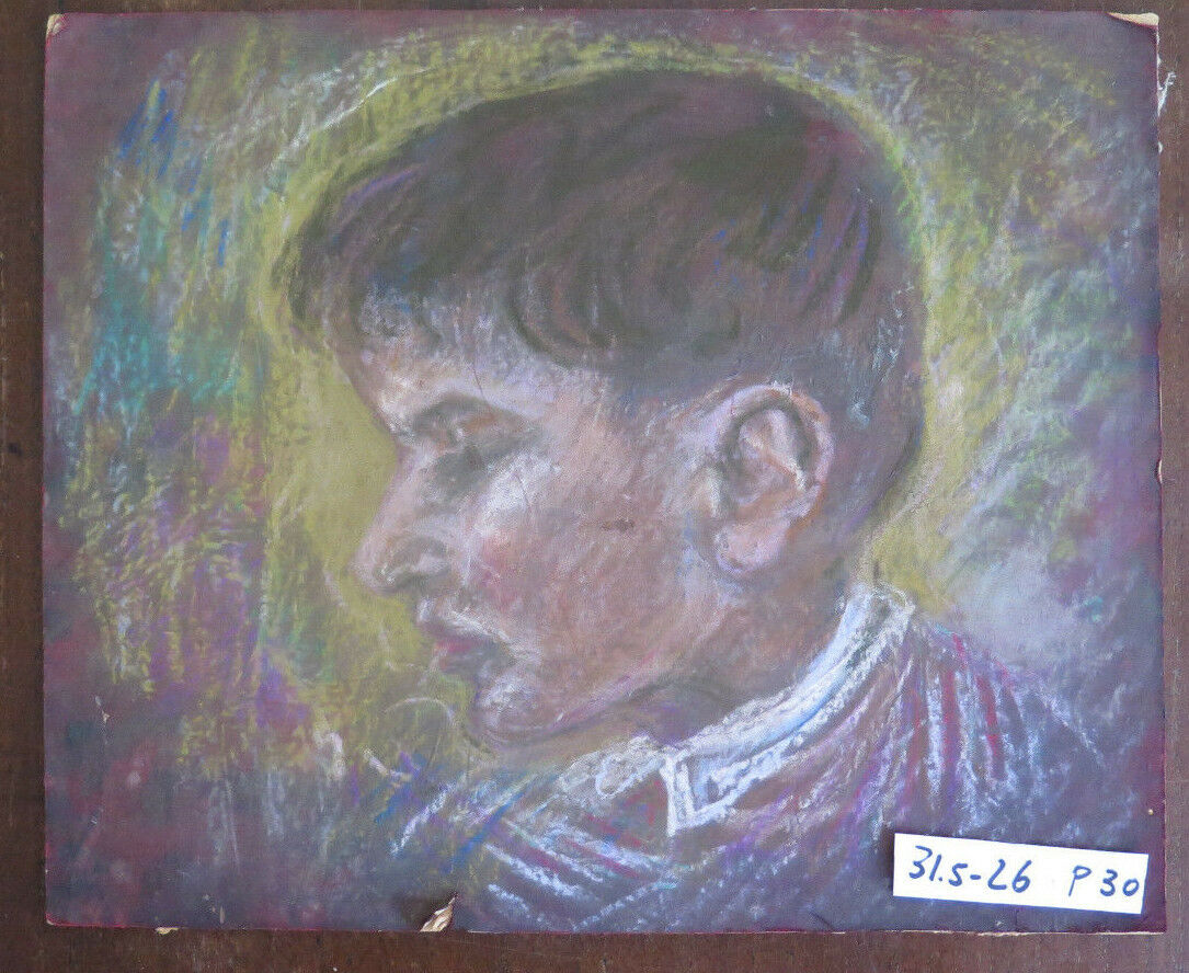 ANTIQUE PAINTING ON TABLE PORTRAIT OF A CHILD CIRCA 1960 MODENA EMILIA ROMAGNA P30