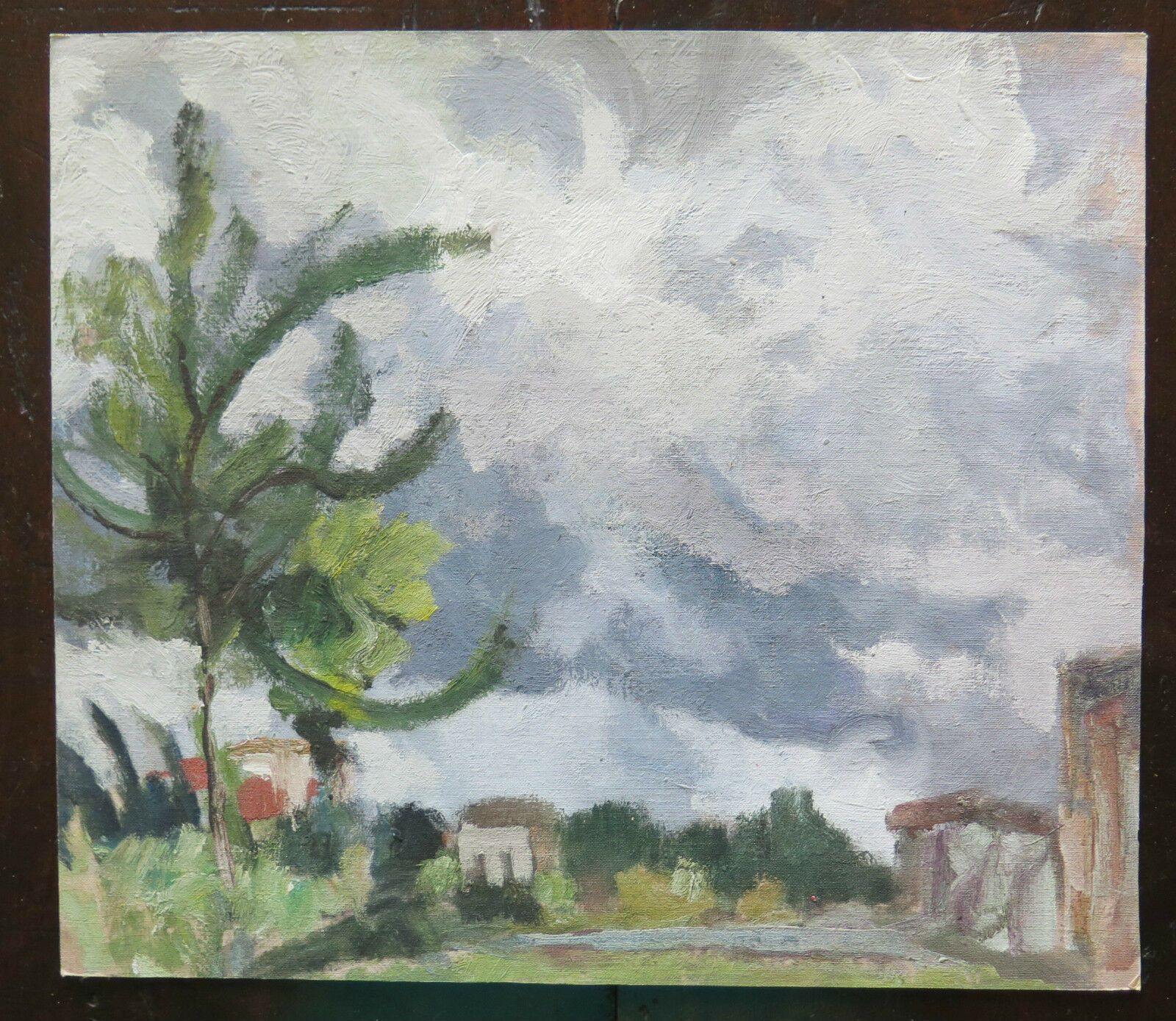 CIELO PRIMA DEL TEMPORALE QUADRO ANTICO OPERA DEL PITTORE PANCALDI GARANZIA p18 - Belbello Antiques